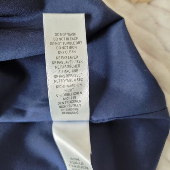 Adrianna Papell Embroidered Mesh Sheath Dress Navy Blue Size 8 Cocktail Holiday - Picture 11 of 12